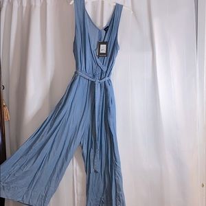 Belted Wide Legged Jumpsuit - Culottes